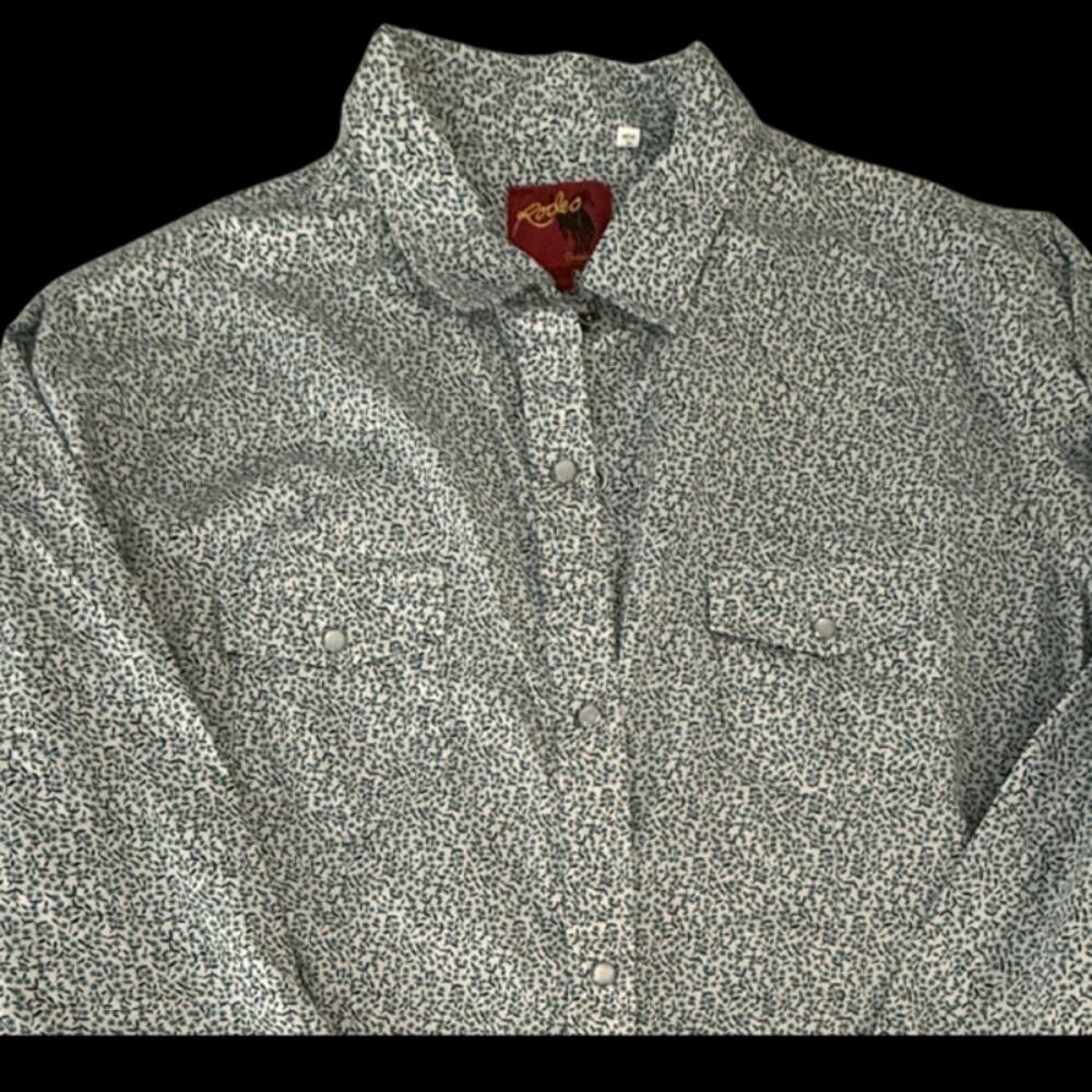 Rodeo Clothing Co Floral Pearl Snap Western Button Down Shirt Women 2XL - Picture 5 of 5